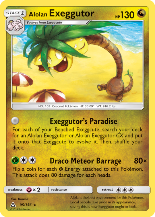 Rare sm5-95 non-holo – Pokémon Alolan Exeggutor - 95/156 - Rare [sm5-95] [Non-Holo] - Alolan Exeggutor - 95/156 - Rare
