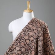 PITCHUKA SRINIVAS KALAMKARI PEDANA Black - Pedana Kalamkari Hand Block Printed Cotton Fabric