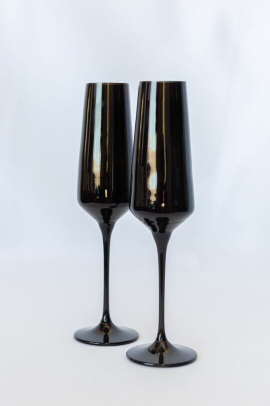 Estelle Colored Glass Estelle Colored Champagne Flute - Set of 2 {Black}