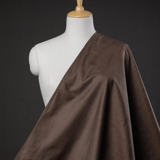 ITOKRI CRAFTS INITIATIVE Brown - Handloom Tussar Silk Cotton Fabric from Vidarbha