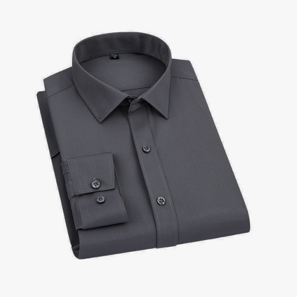 BlackTree Frankshop Classic Pure Cotton Blend Solid Dark Grey Shirt - view 2