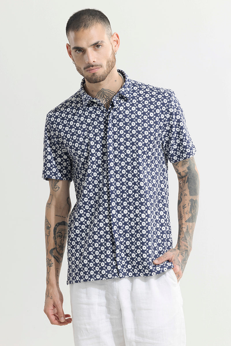 SNITCH ArtisanAura Blue Embroidered Shirt - view 5