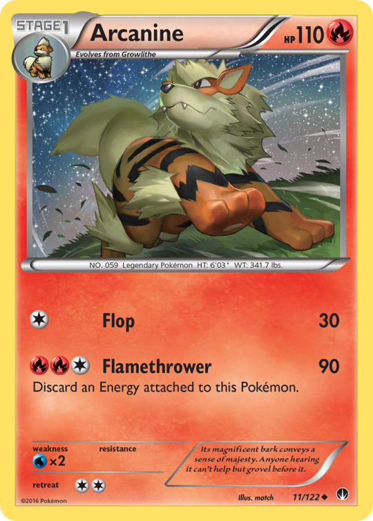 Uncommon xy9-11 non-holo – Pokémon Arcanine - 11/122 - Uncommon [xy9-11] [Non-Holo] - Arcanine - 11/122 - Uncommon
