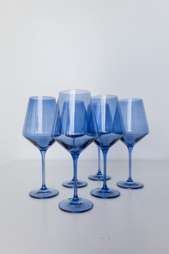 Estelle Colored Glass Estelle Colored Wine Stemware - Set of 6 {Cobalt Blue}
