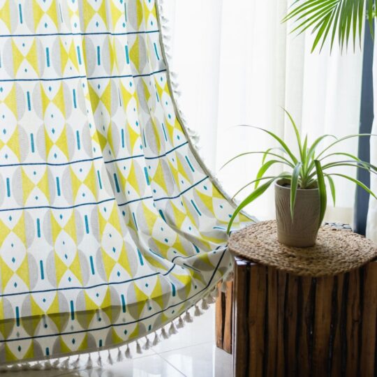 Urban Space -Home Furnishing Store Bohemian 100% Cotton Curtains, Pack of 1 Curtain - Aztec Green
