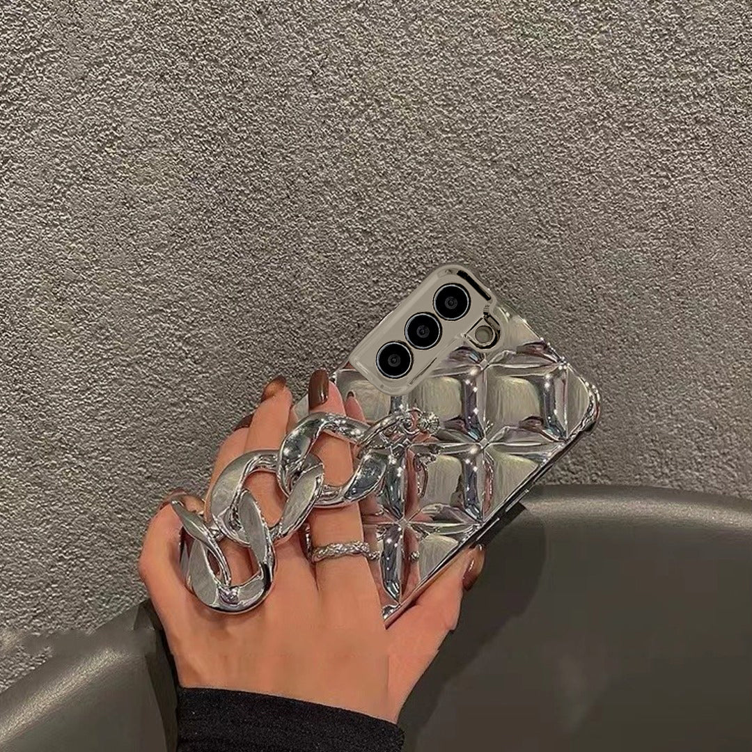 3D Rhombus Pattern Electroplating Chain Case - Samsung - view 11