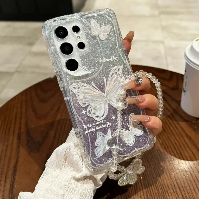 Peeperly Gradient Sparkle Butterfly Transparent Case - Samsung - view 2