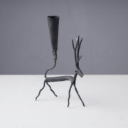 CHHATTISGARH HASTSHILP VIKAS BOARD Bastar Tribal Wrought Iron Deer Candle Stand (4 x 2 in)