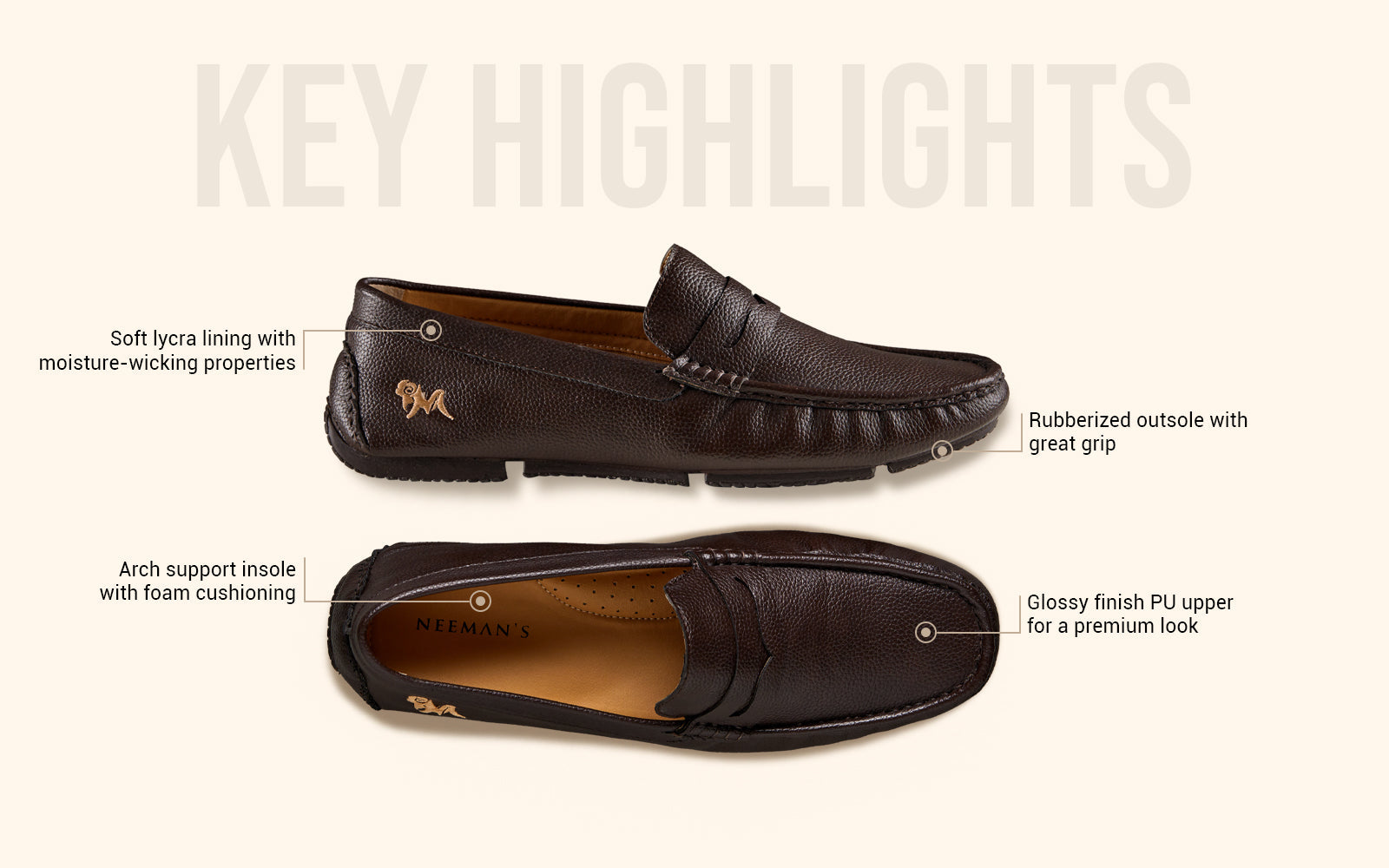 Neeman's Dress Loafers : Brown - view 3