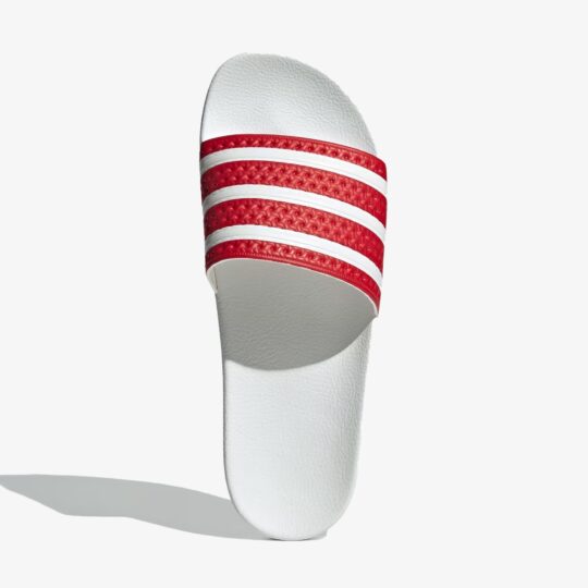 Adidas Originals | ADILETTE { BETTER SCARLET/WHITE - view 2