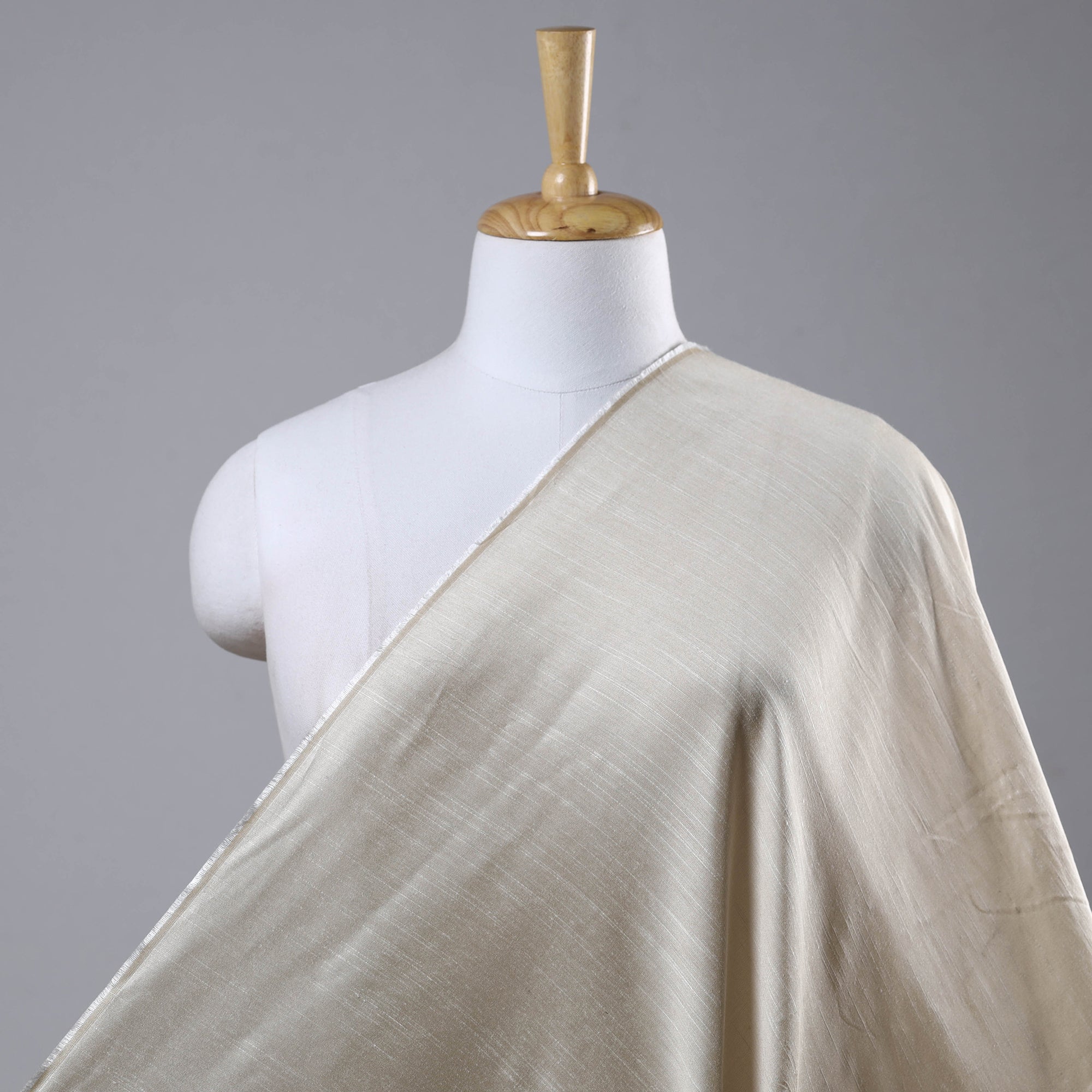 ITOKRI CRAFTS INITIATIVE Beige - Plain Slub Silk Fabric 07