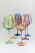 Estelle Colored Glass Estelle Colored Wine Stemware - Set of 6 {Pastel Mixed Set}
