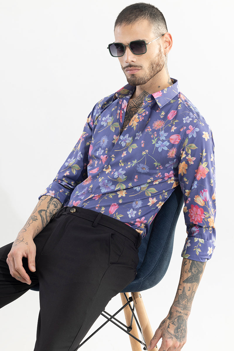 SNITCH Botanic Bloom Blue Shirt - view 5