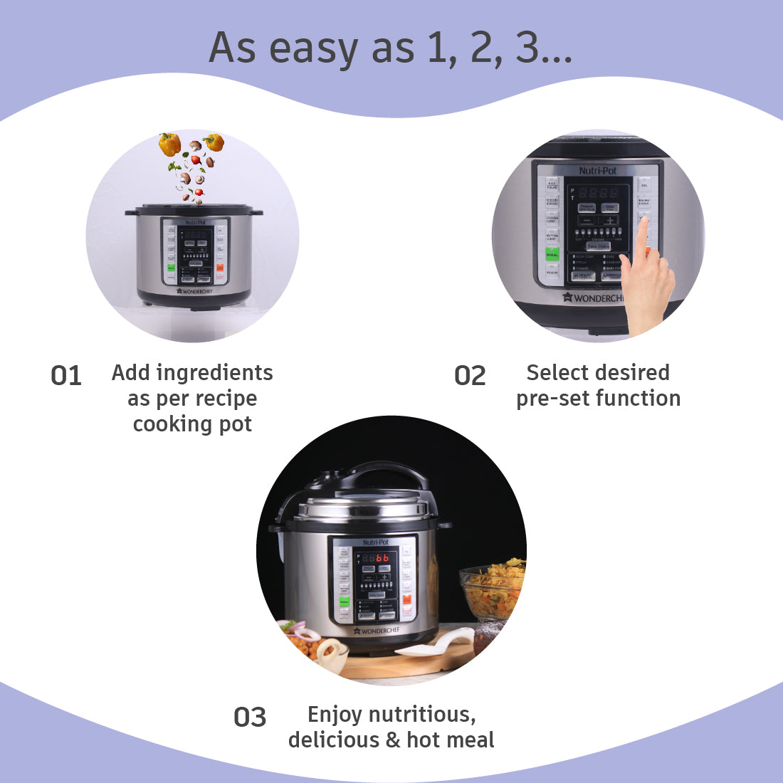 Wonderchef Renewed Nutri-Pot | 3L | Electric Pressure Cooker with 7-in-1 Functions - view 5