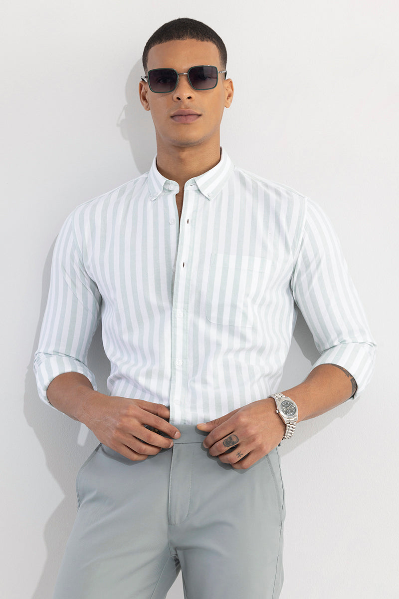 SNITCH Pinstripe Green Shirt
