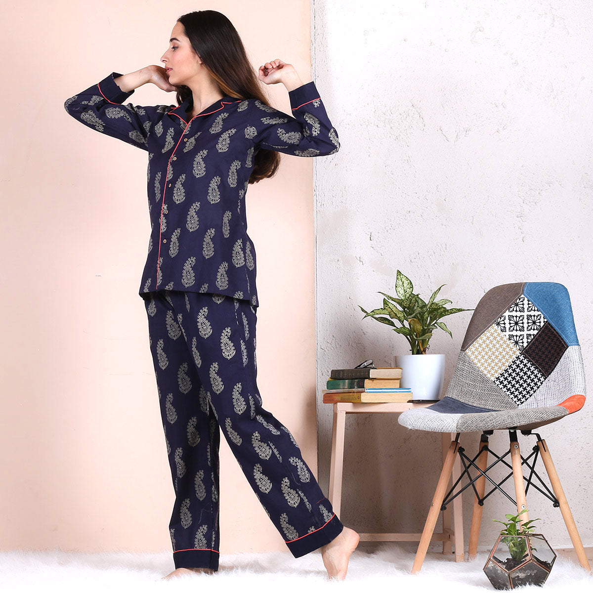 BlackTree Paisley Blue Pajama Set - view 5