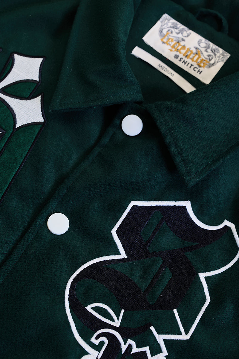 SNITCH Legends Anarchy Dark Green Varsity Jacket - view 5