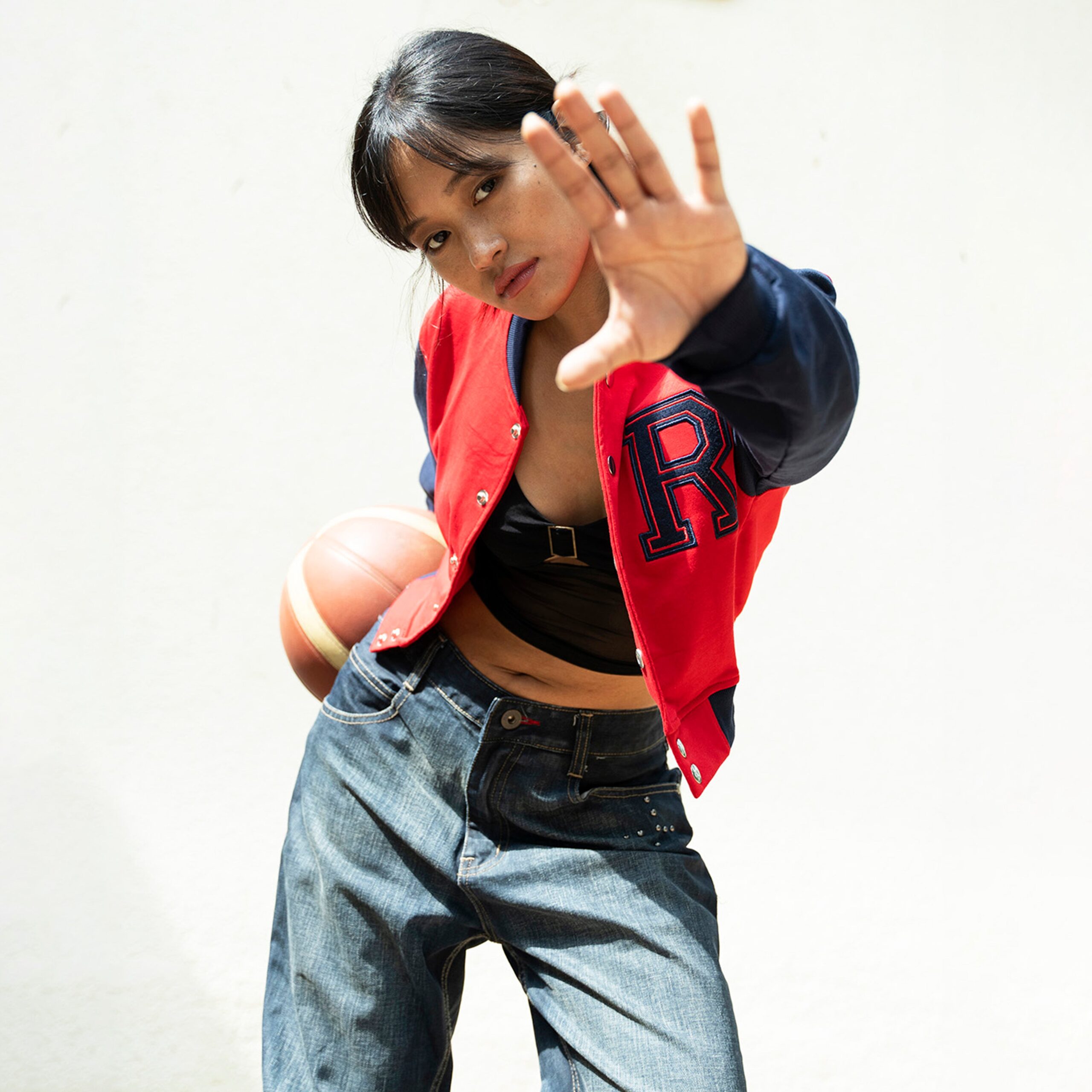 IZF Red Crop Varsity Jacket - view 6