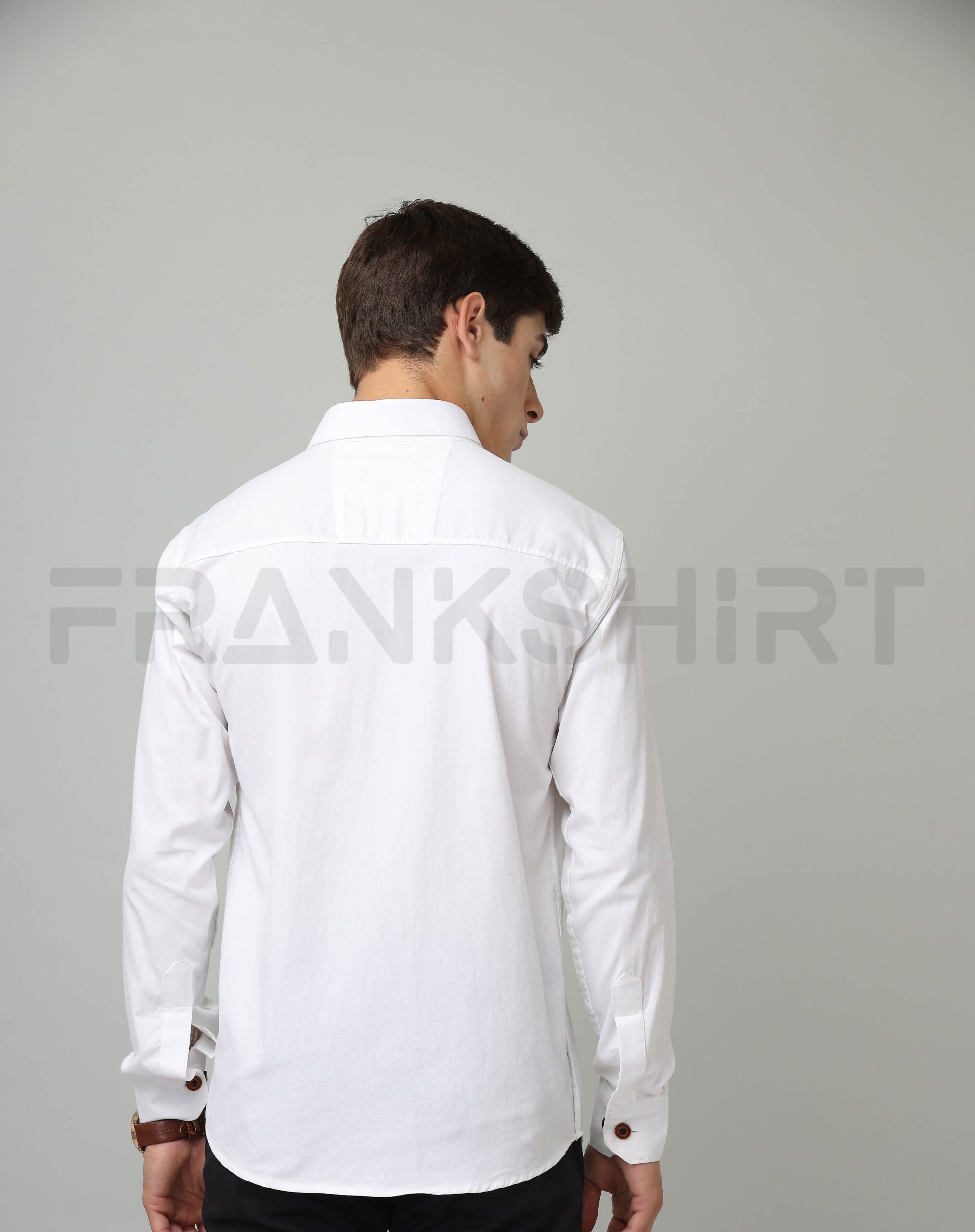 BlackTree Frankshirt Double Pocket White Solid Tailored Fit Cotton Casual Shirt for Man - view 5