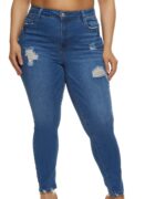 wax_jeans Plus Size WAX High Waisted Distressed Jeans