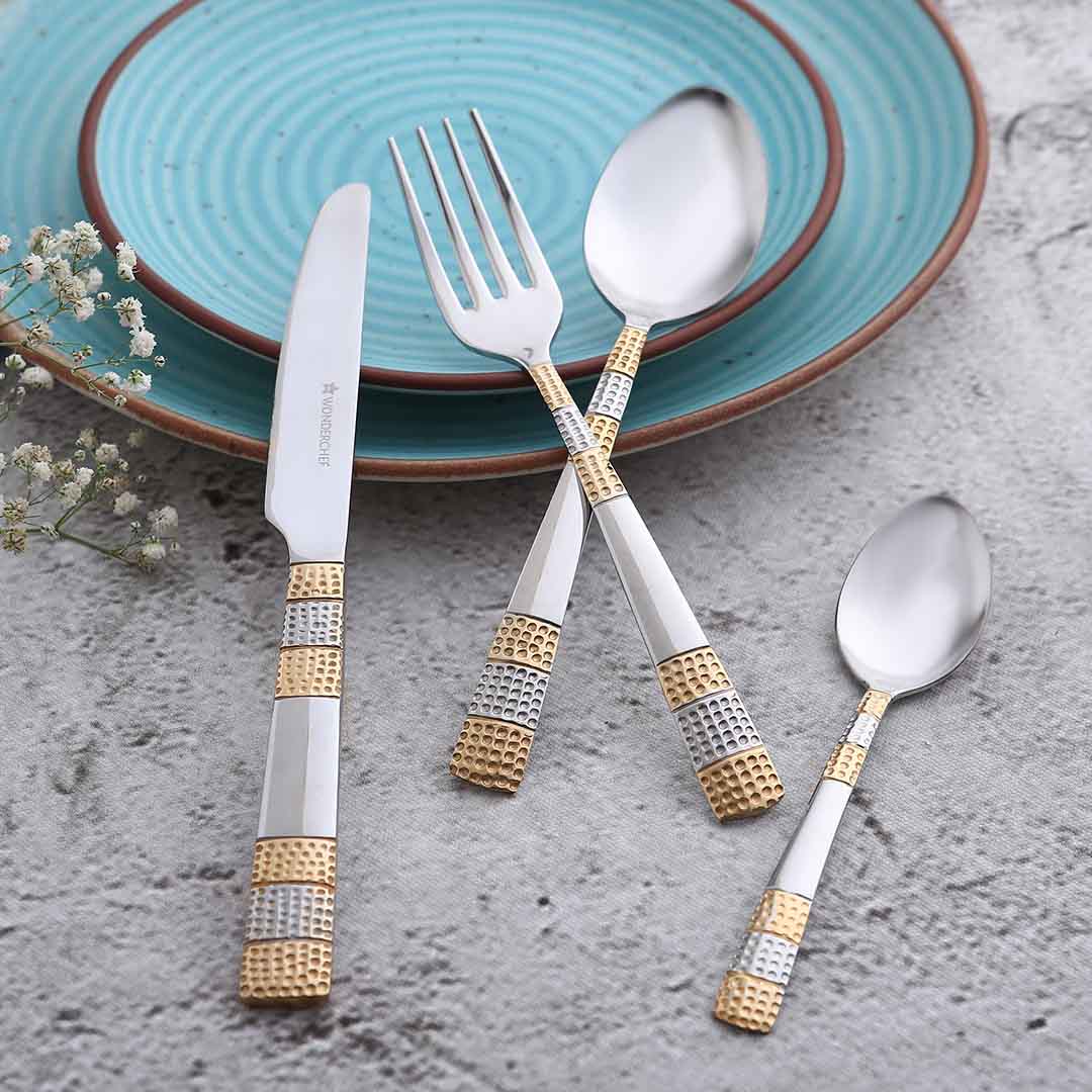 Wonderchef Roma Cultery Gift Set - Gold Plated - Set of 24 - view 3