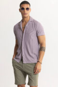 SNITCH Parallel Rib Purple Shirt