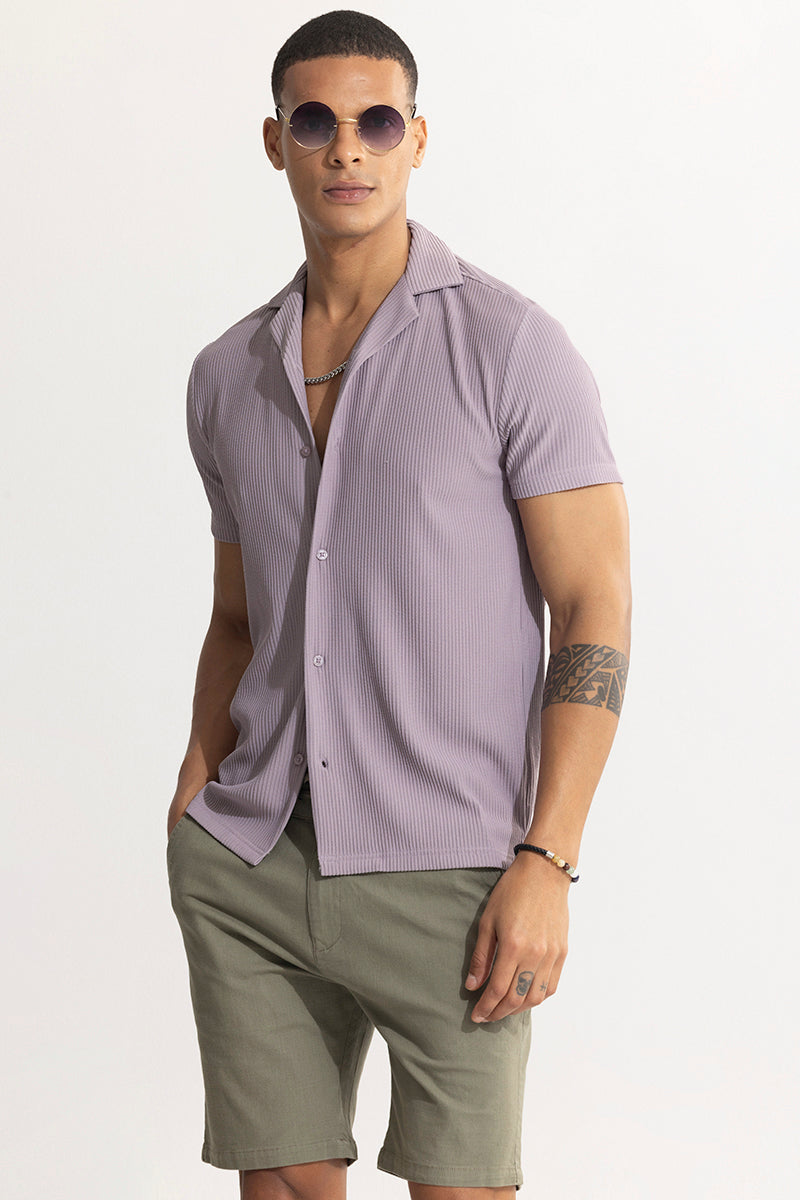 SNITCH Parallel Rib Purple Shirt