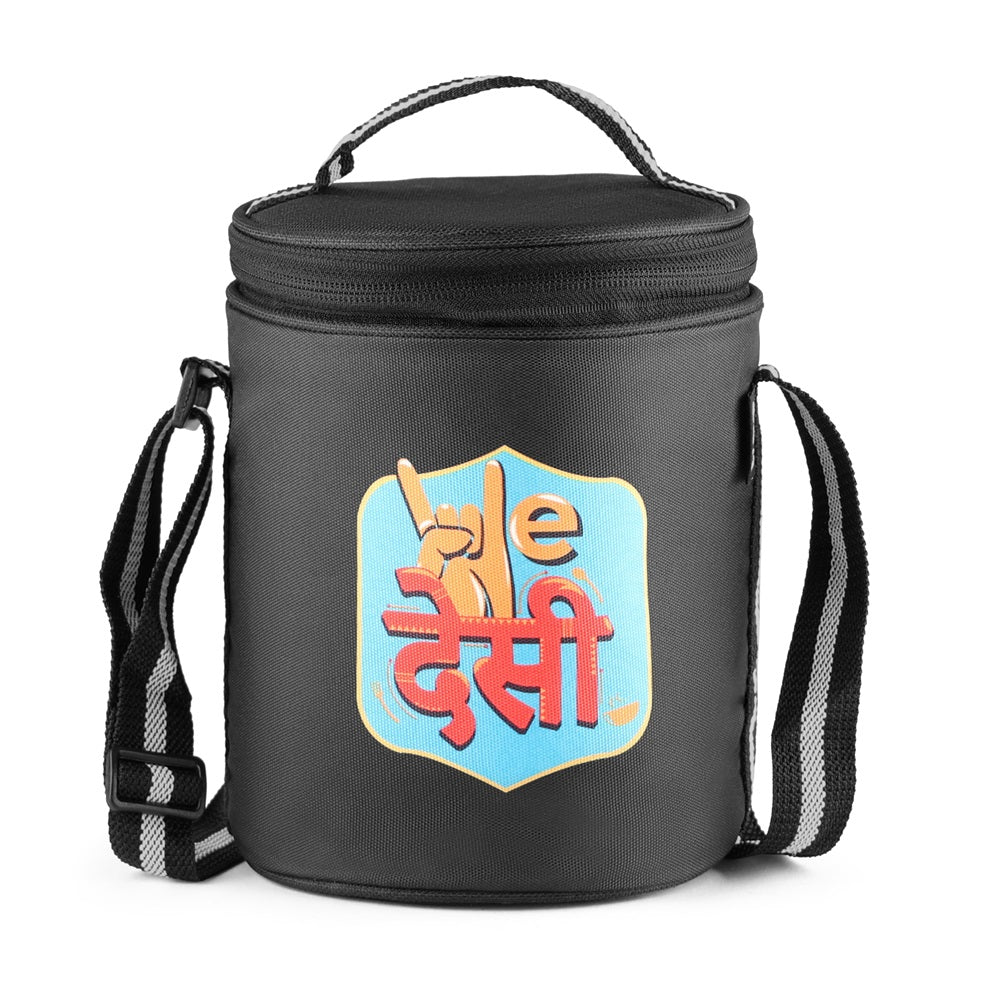 "We Desi" - Glass Tiffin with Printed Jacket (Milton) - view 5