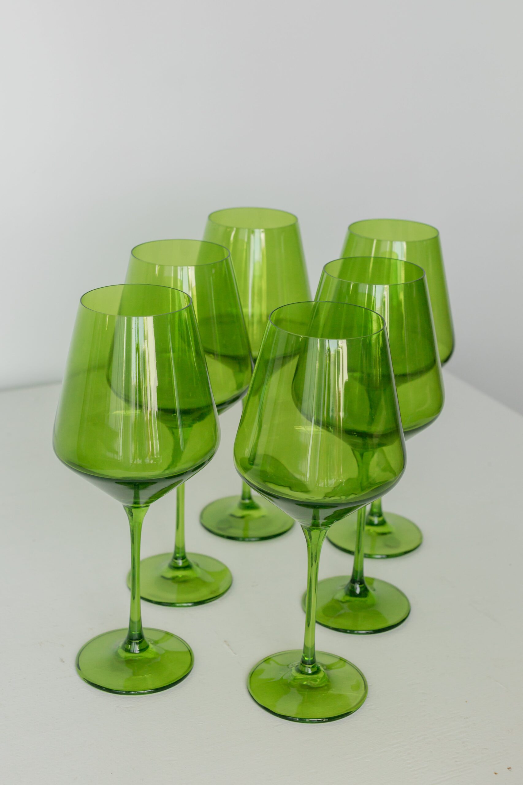 RH Signature Co. Estelle Colored Wine Stemware - Set of 6 {Forest Green} - view 2