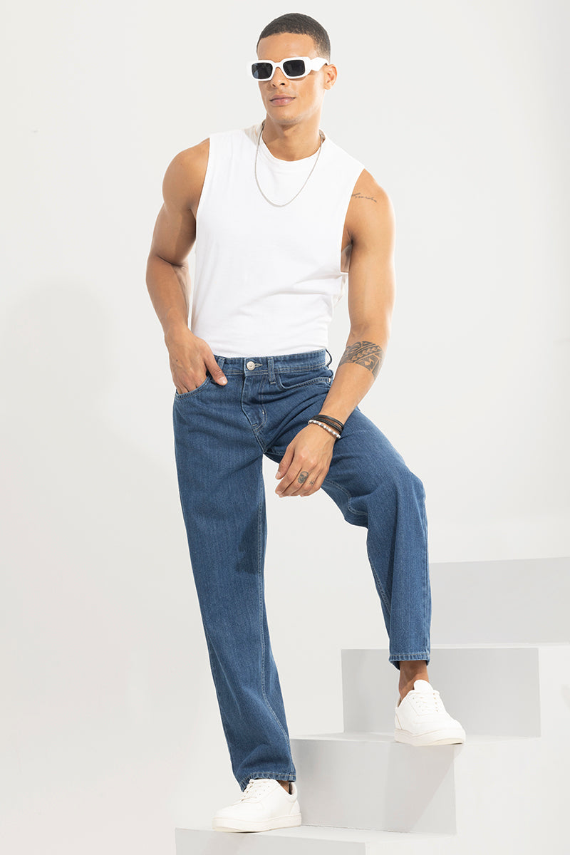 SNITCH Funkflex Blue Baggy Fit Jeans - view 3