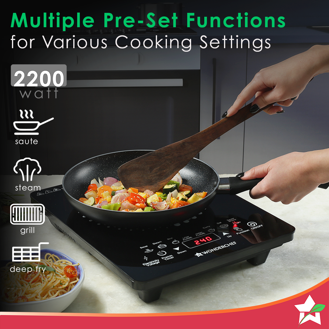 Wonderchef Swift Induction Cooktop with 8 Power Settings|2200 Watt - view 3