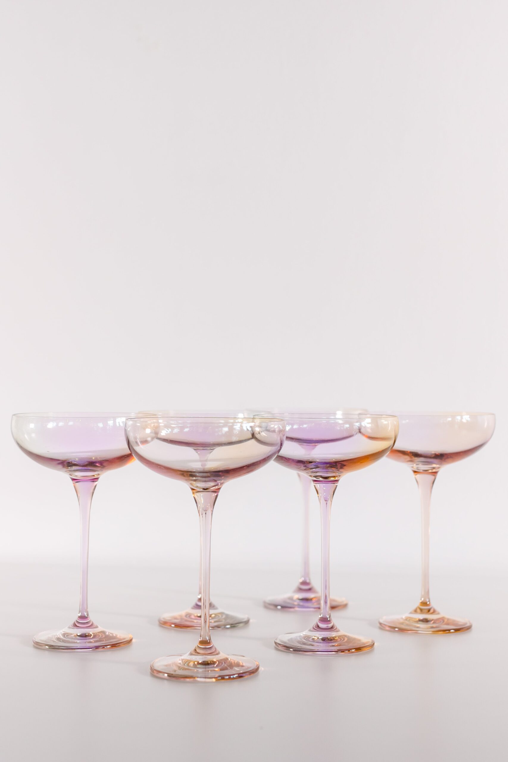 Estelle Colored Glass Estelle Colored Champagne Coupe Stemware - Set of 6 {Iridescent} - view 2