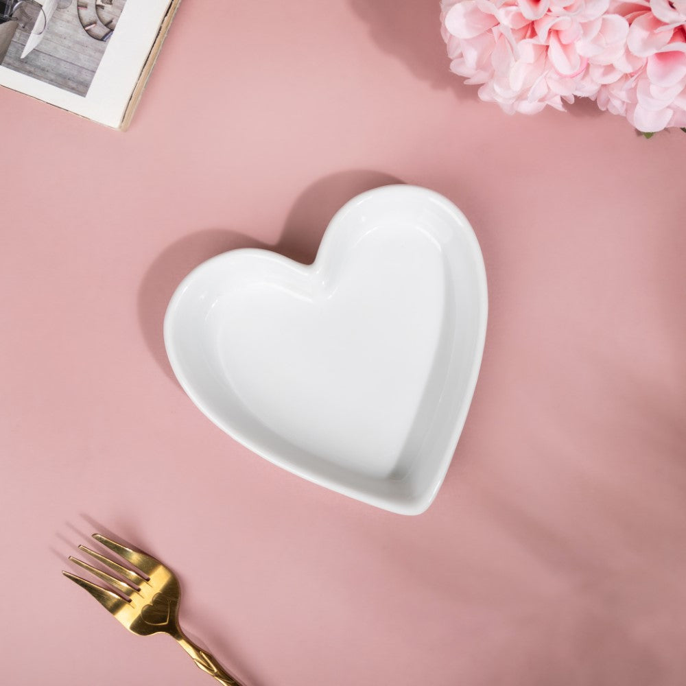 Nestasia Riona Heart Ceramic Small Dish White - view 4