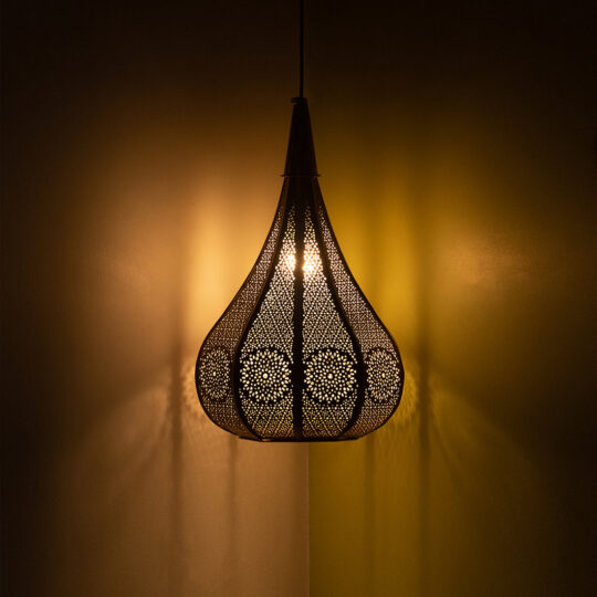 EXCLUSIVELANE 'Morrocan Flame' Hand-etched Pendant Lamp In Iron (13 Inch, Matte Finish) - view 2