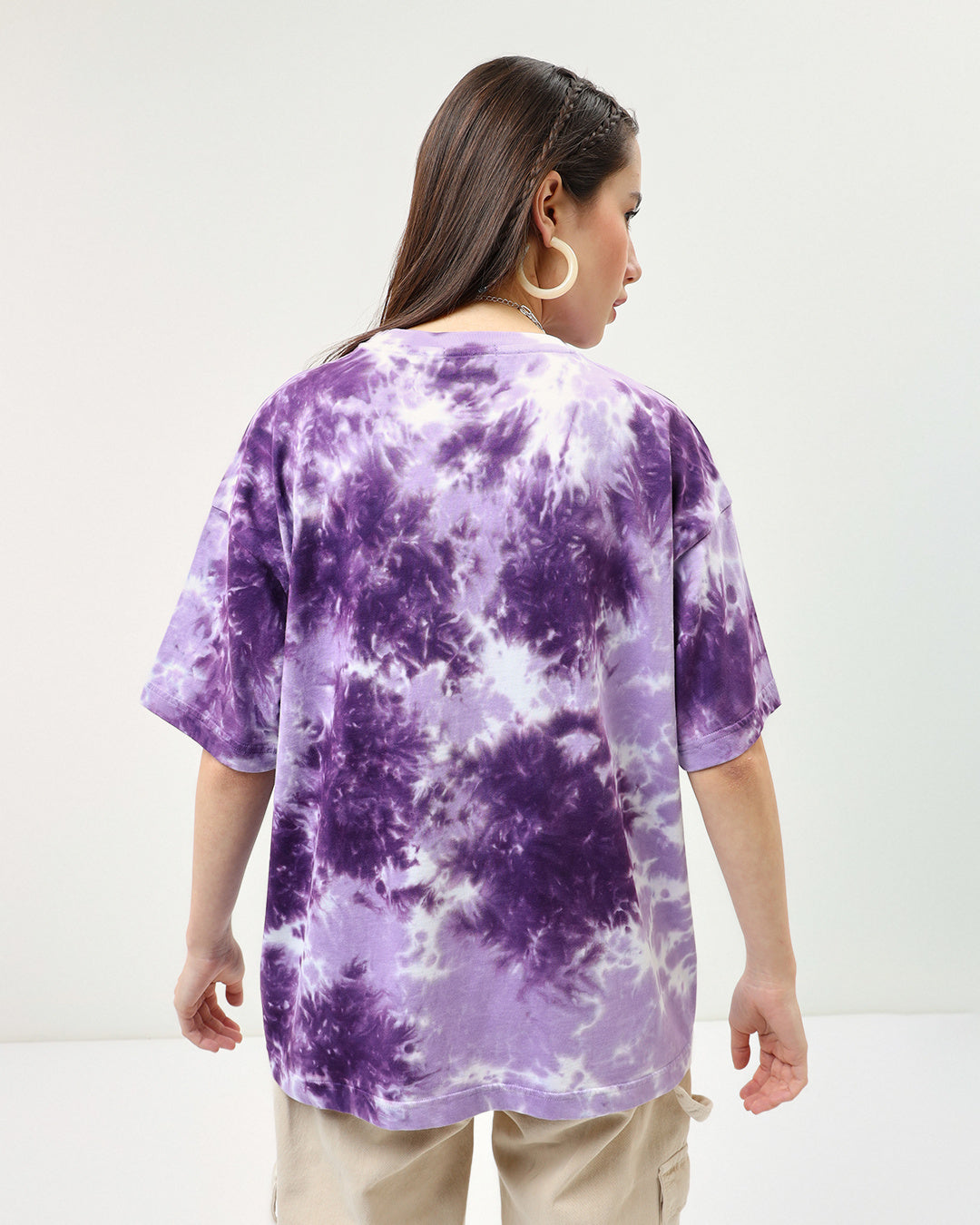 BlackTree Purple Tie & Dye Oversized Dresses - view 3