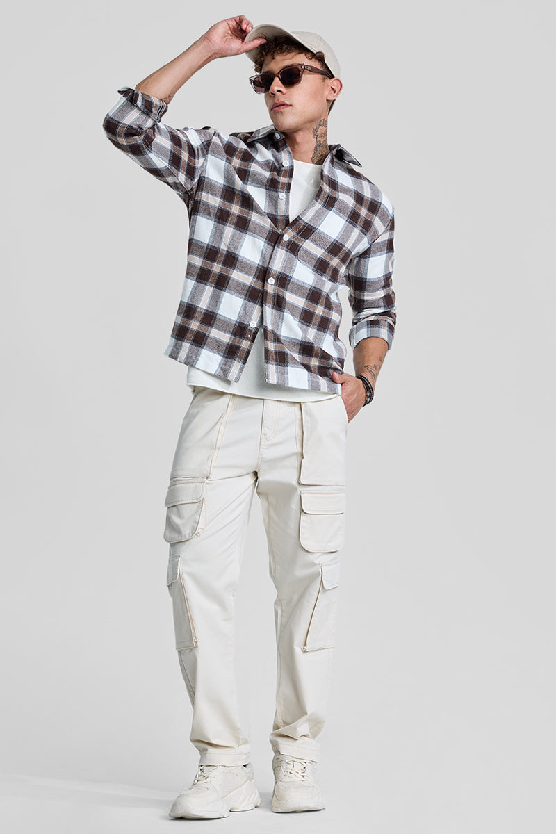 SNITCH Brown Plaid Box Fit Flannel Shirt - view 3