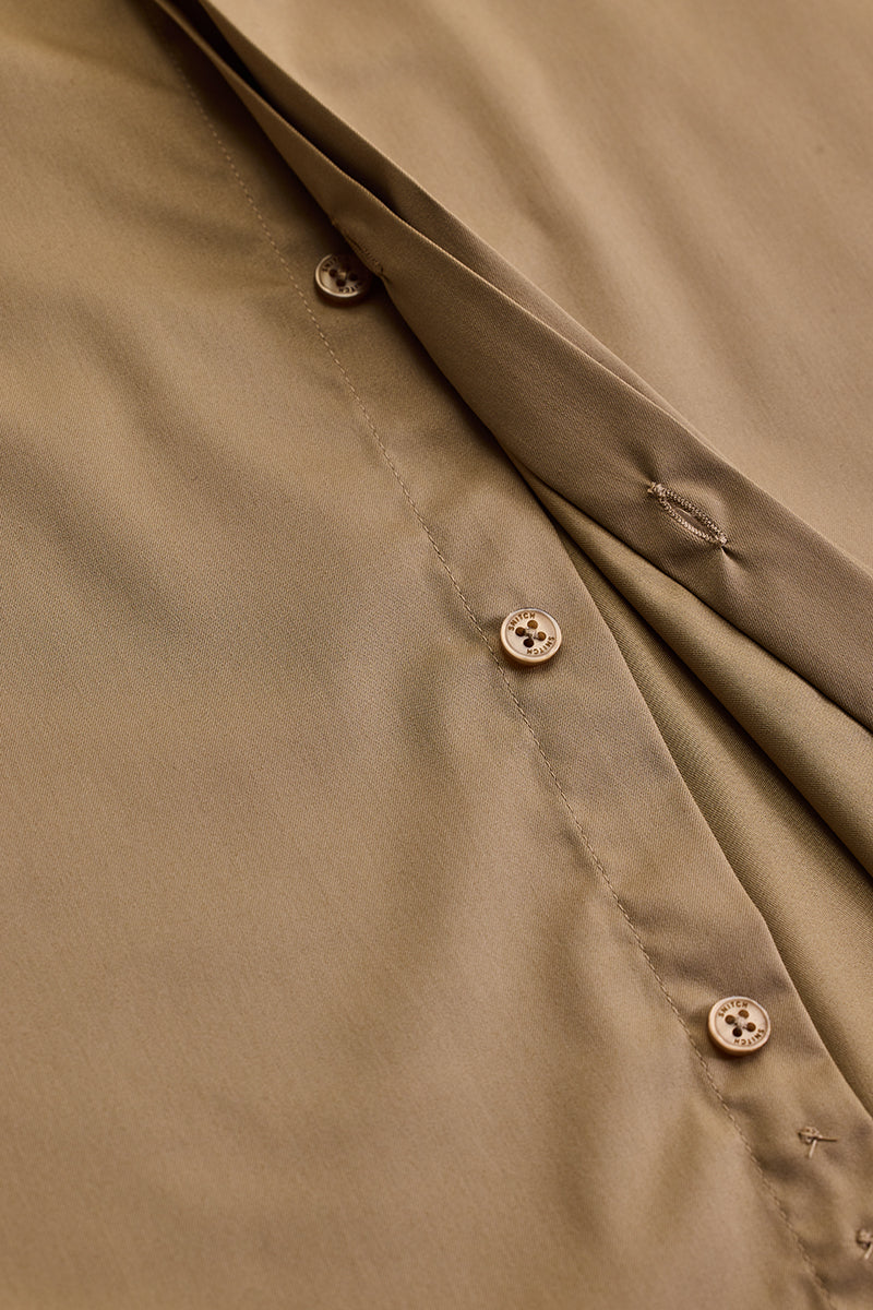 SNITCH Light Brown Solid Concealed Placket Shirt - view 10