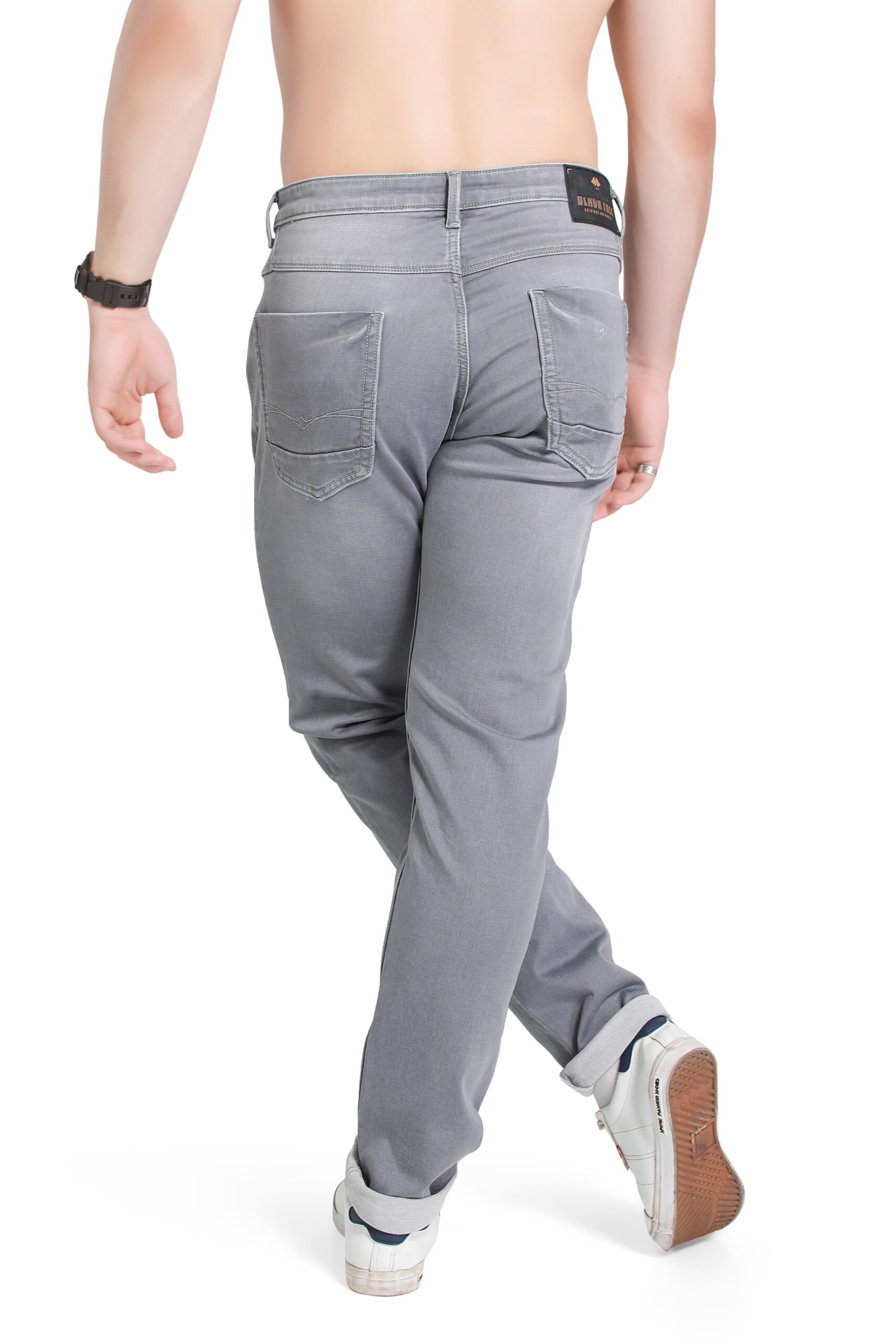 BLACK TREE MEN'S SKINNY FIT GREY STREET STYLE JEANS BT0015..