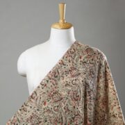 SOUTH KARGHA Beige - Pedana Kalamkari Block Printed Cotton Fabric 05