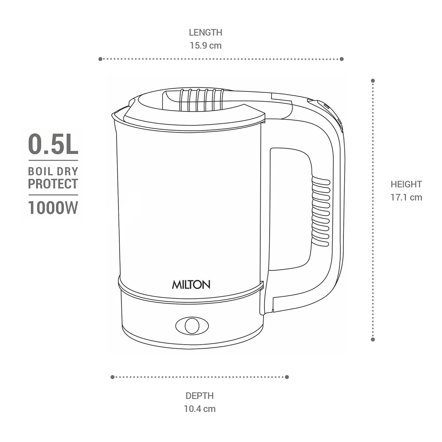 Electric Travel Kettle (Milton) – Silver - view 6