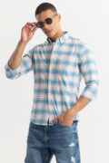 SNITCH Tartan Square Blue Checks Shirt