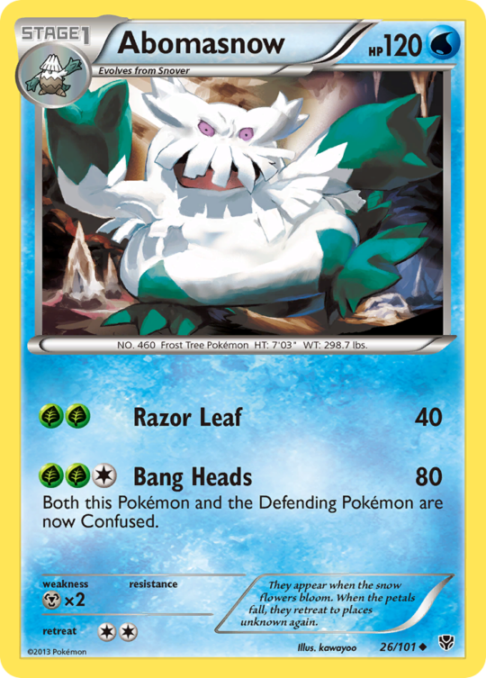 Uncommon bw10-26 non-holo – Pokémon Abomasnow - 26/101 - Uncommon [bw10-26] [Non-Holo] - Abomasnow - 26/101 - Uncommon