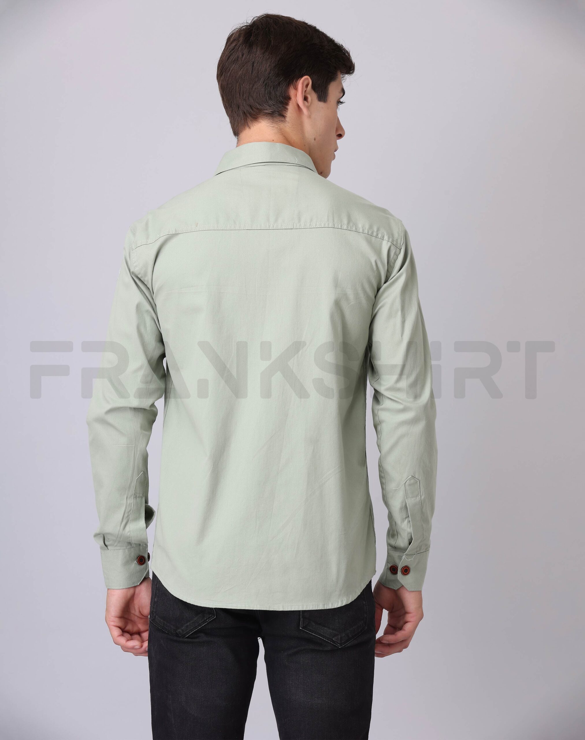 BlackTree Frankshirt Double Pocket Pista Solid Tailored Fit Cotton Casual Shirt for Man - view 6