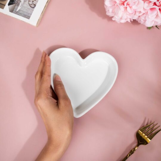 Nestasia Riona Heart Ceramic Small Dish White - view 2