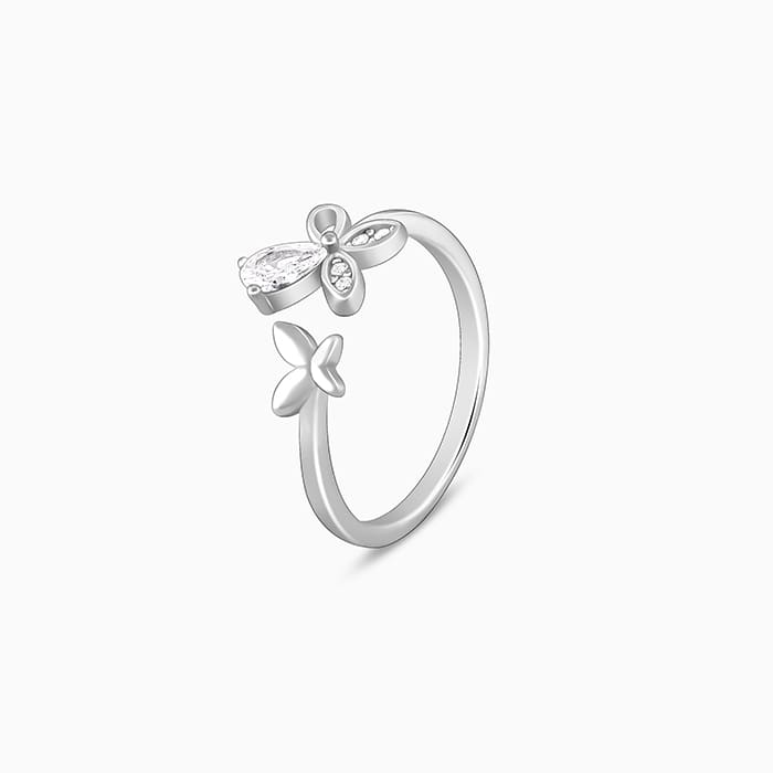 GIVA Jewellery Silver Dazzling Butterfly Ring - view 4