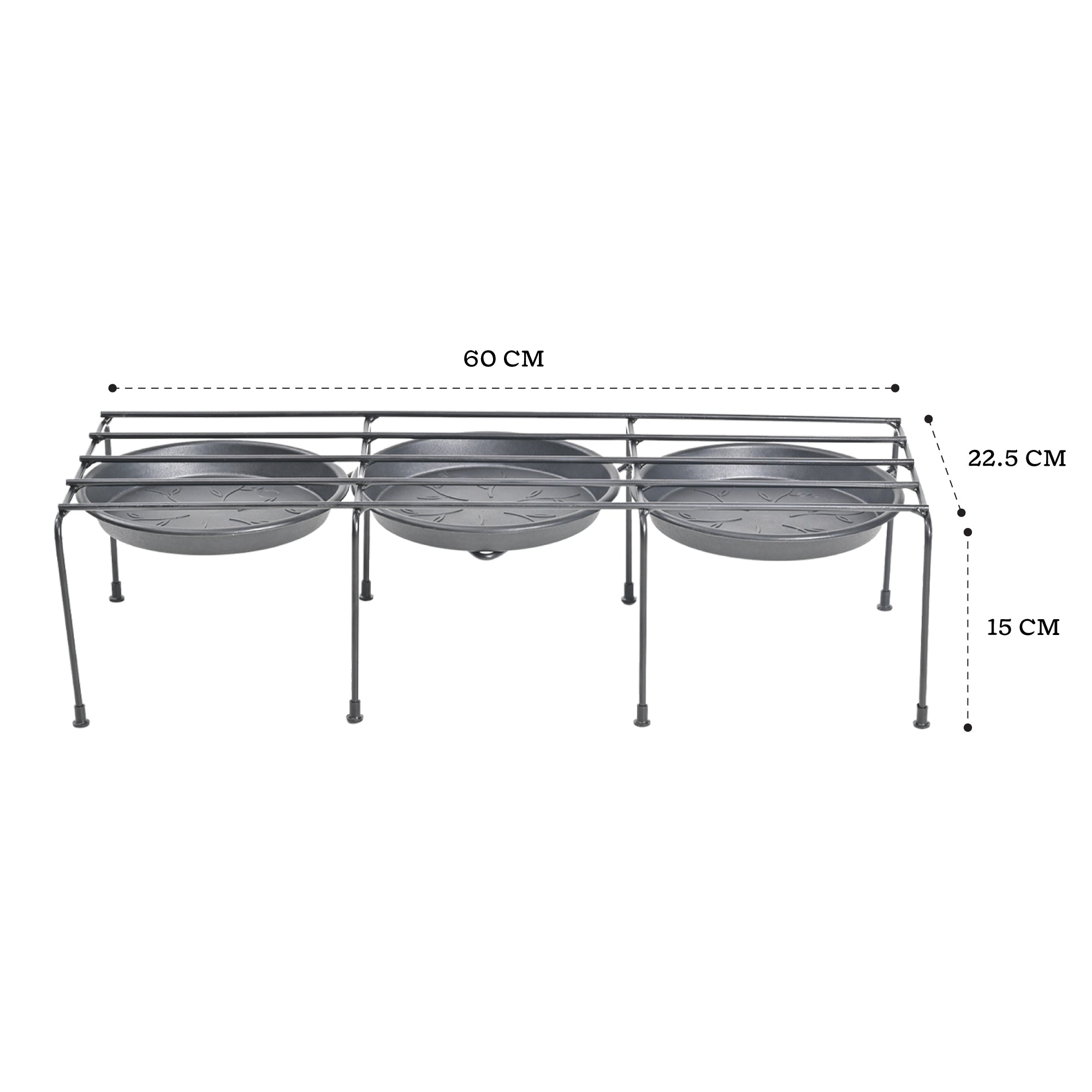 Ugaoo Metal Plant Stands with Drip-tray Holder - set of 4 - view 10