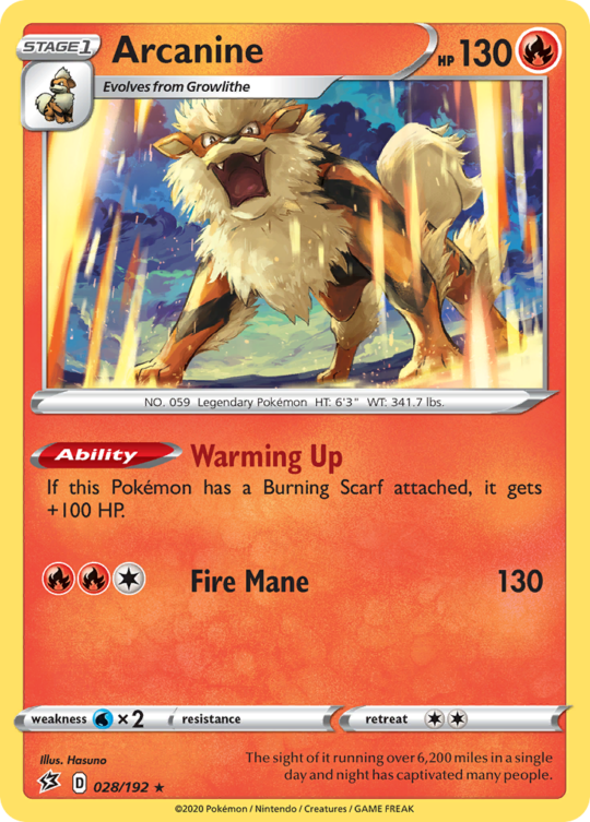 Rare swsh2-028 non-holo – Pokémon Arcanine - 028/192 - Rare [swsh2-028] [Non-Holo] - Arcanine - 028/192 - Rare