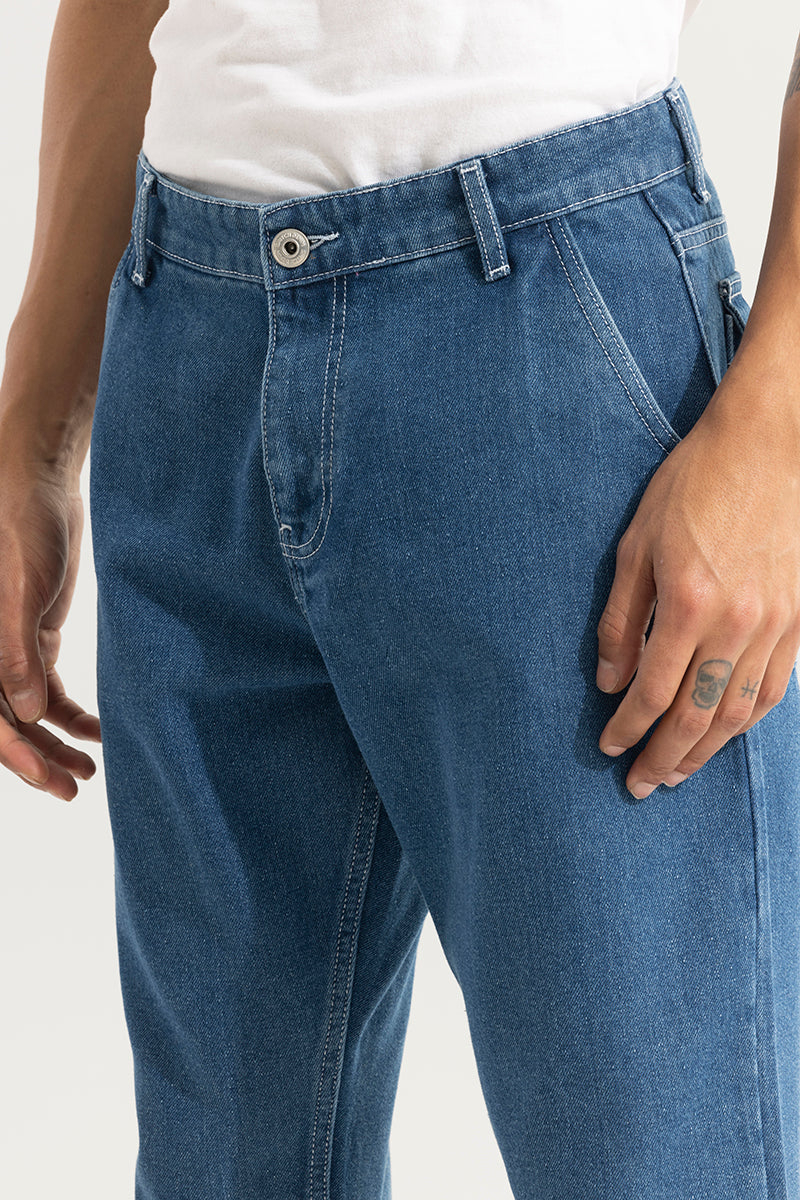 SNITCH ShadowTwill True Blue Baggy Jeans - view 7