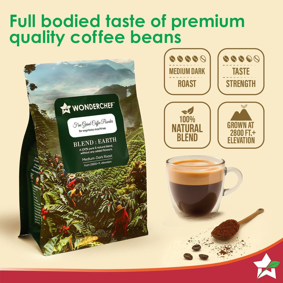 Wonderchef Coffee Powder for 15, 19 and 20 Bar Espresso Coffee Machines | 250 gm - view 3