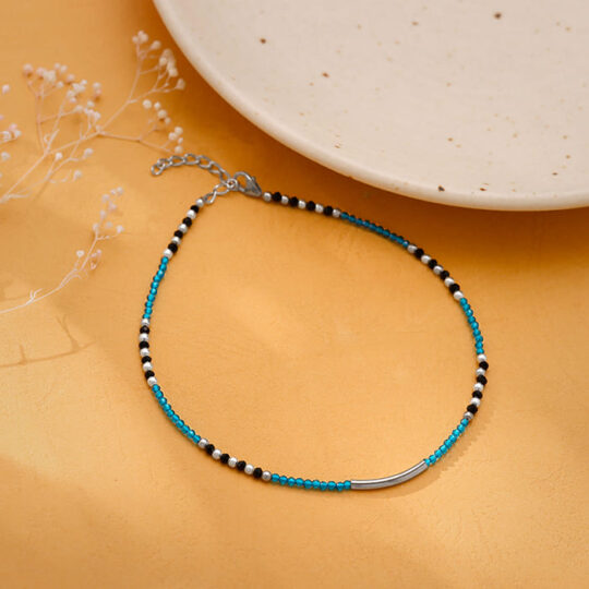 GIVA Jewellery Silver Midnight Blues Anklet - view 2